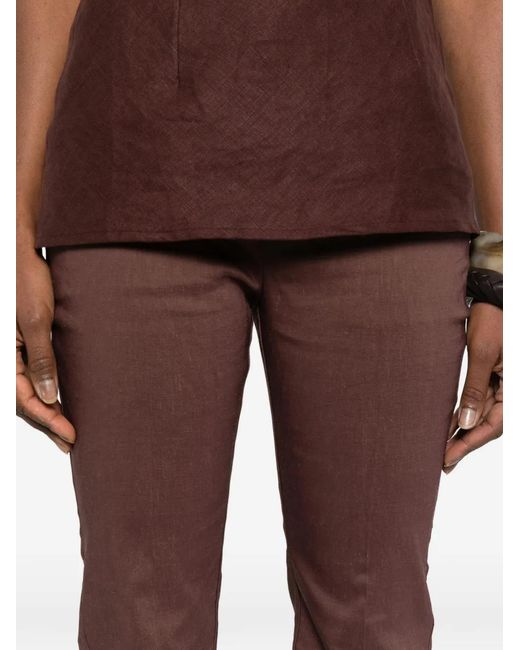 Pinko Brown Belt-Loops Trousers