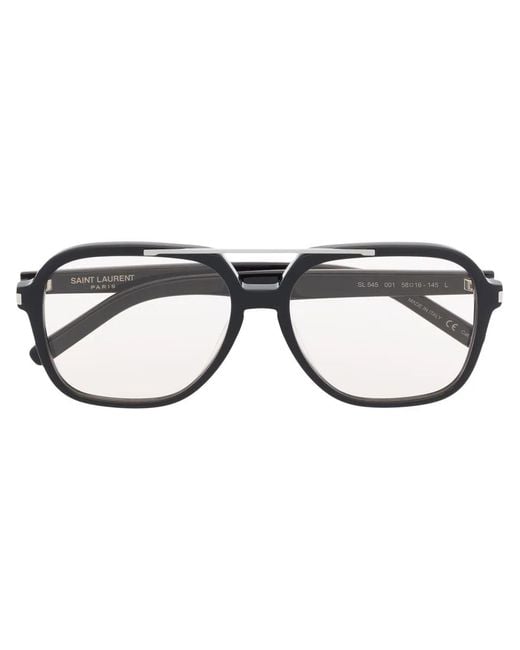 Saint Laurent Black Pilot-Frame Sunglasses