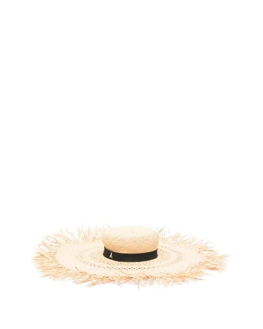 Patrizia Pepe Natural Frayed Sun Hat