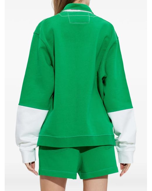 DSquared² Green Stripe Collared Sweater