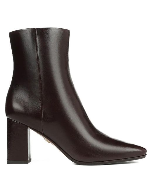 Veronica Beard Brown Cera Block-Heel Ankle Boots