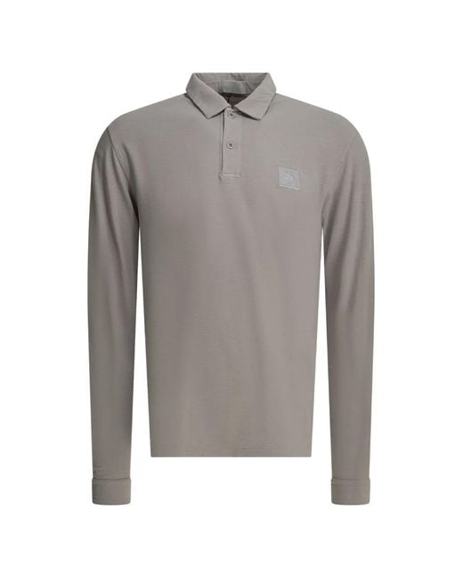 Stone Island Gray Polo À Patch Logo for men