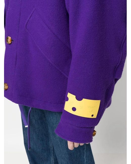 Off-White c/o Virgil Abloh Purple Hooded Reversible Jacket