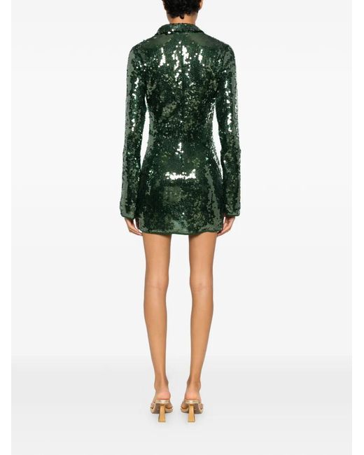 Oseree Green Marilyn Sequin-Embellished Mini Dress