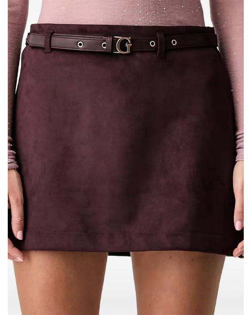 Guess Purple Suede Mini Skirt