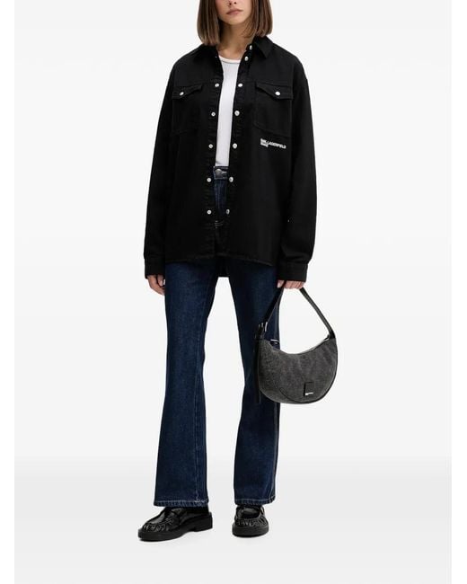 Dickies Blue Logo-Patch Flared Jeans