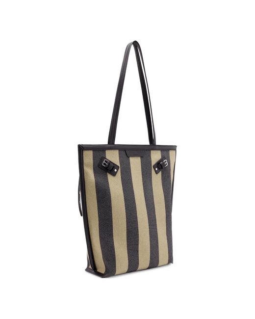 Proenza Schouler Black North South Days Striped Canvas Tote Bag