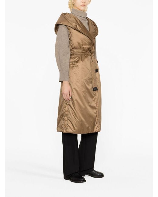 Max Mara Natural The Cube Picasso Sleeveless Belted Coat