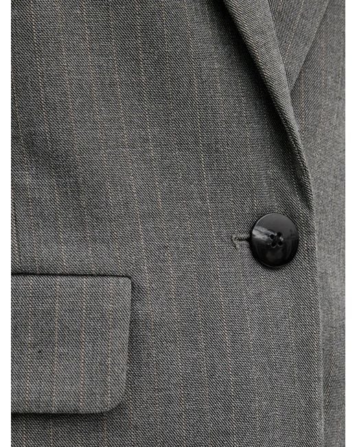 Benetton Gray Button Pinstripe Blazer Jacket