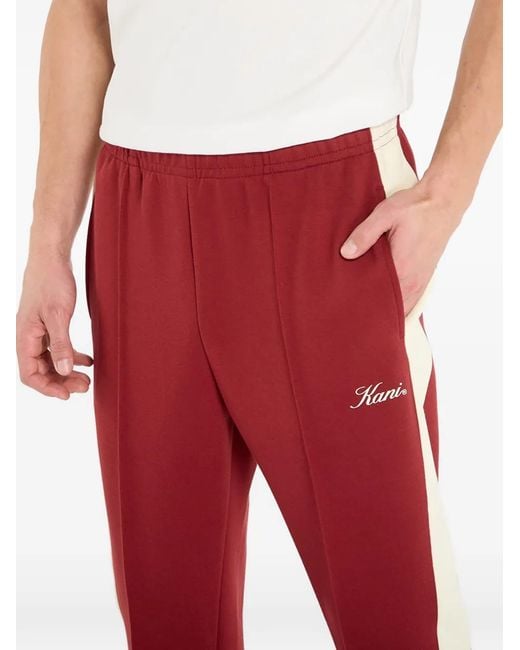 Karlkani Red Side-Stripe Track Pants for men