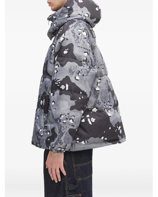 Aape By A Bathing Ape Gray Camouflage-Print Hooded Jacket for men