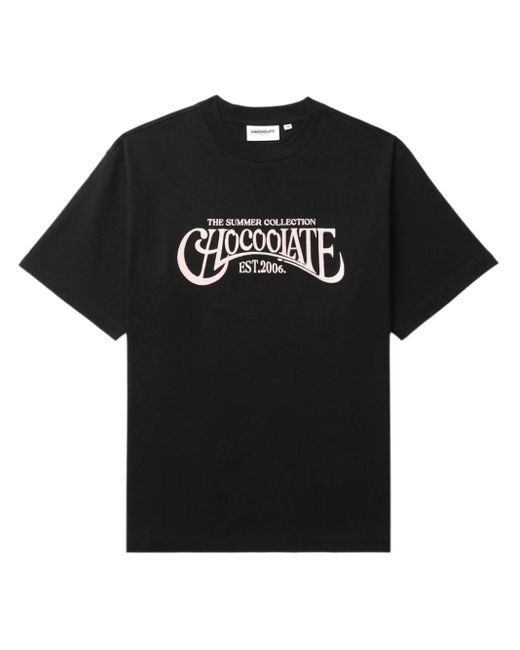 Chocoolate Black Logo-embroidered Cotton T-shirt