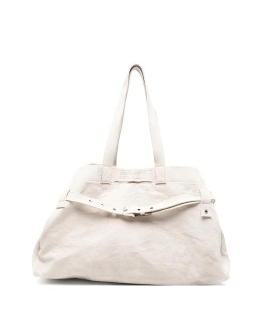 Golden Goose Deluxe Brand White Buckle-Detail Embroidered Shoulder Bag