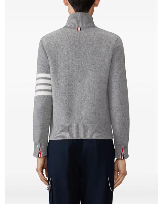 Pull En Laine À 4 Bandes Signature Thom Browne pour homme en coloris Gray