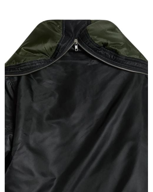 HOMMEGIRLS Black Zipped-Hood Logo-Patch Bomber Jacket