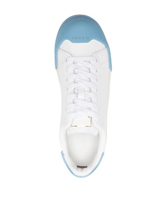 Marni White Dada Two-Tone Leather Sneakers