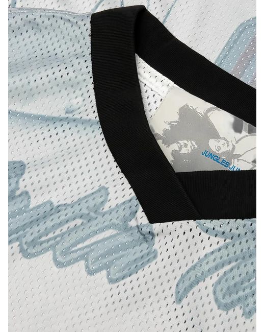 JUNGLES White Outta Time Mesh Jersey T-Shirt for men