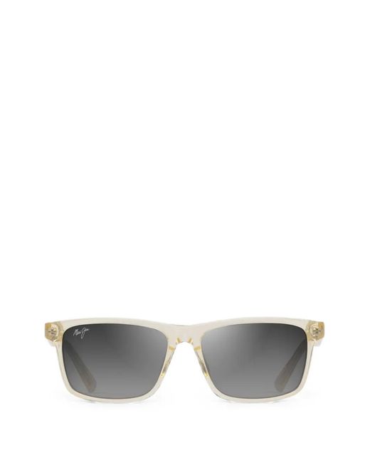 Maui Jim Gray Okina Square-Frame Sunglasses for men