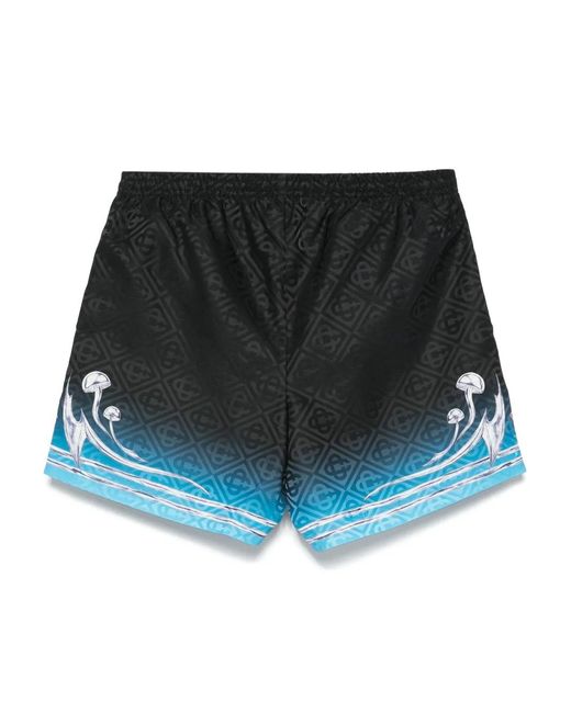 Casablanca Black Graphic-Print Swim Shorts for men