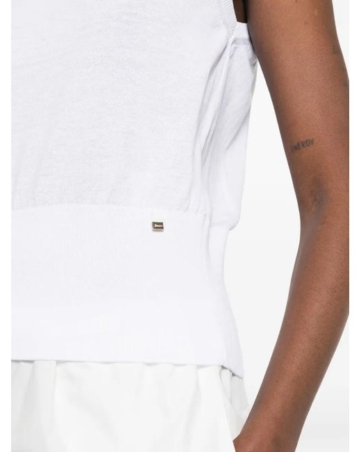 Herno White Round-Neck Tank Top