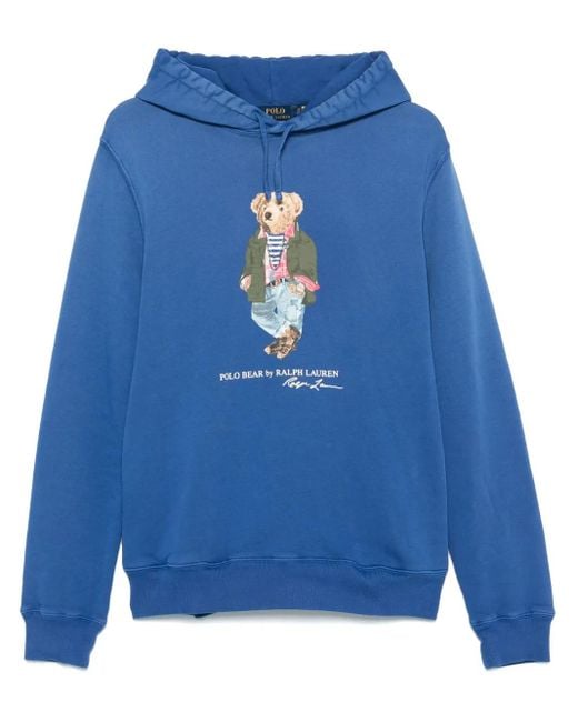 Polo Ralph Lauren Blue Polo Bear-Print Hoodie for men