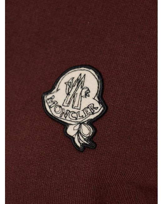 Moncler Red Logo-Patch Zip-Up Hoodie