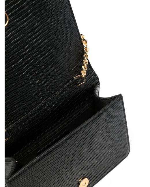 Elisabetta Franchi White Lizard-Effect Chain-Strap Cross Body Bag