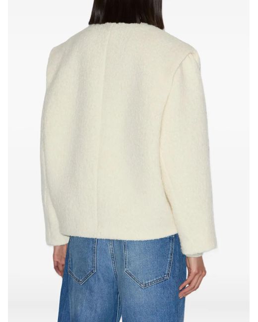 Isabel Marant White Drogo Collarless Buttoned Jacket
