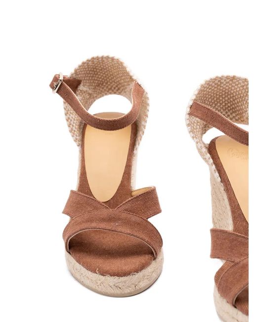 Castaner Natural Open-Toe Wedge Pumps