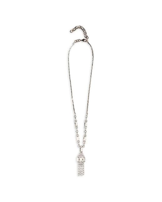 Alessandra Rich White Crystal Fringes Necklace