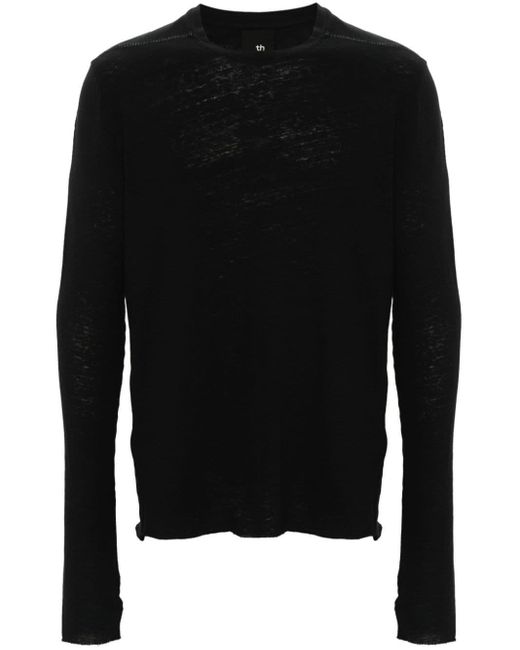 Thom Krom Raw-cut long-sleeved T-shirt in Black für Herren