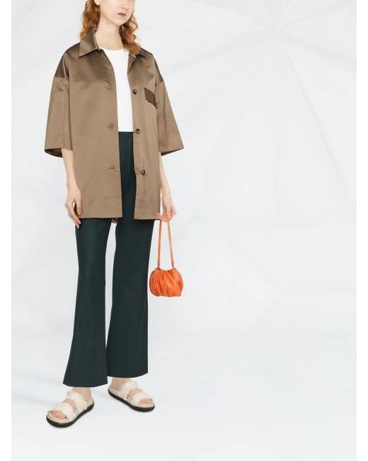 Nanushka Blue Kyma Cropped Kick-Flare Trousers