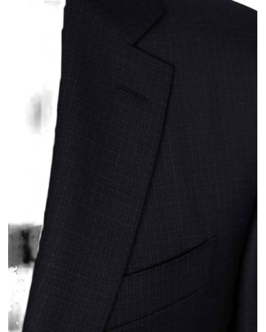 Canali Blue Check-Pattern Single-Breasted Suit for men
