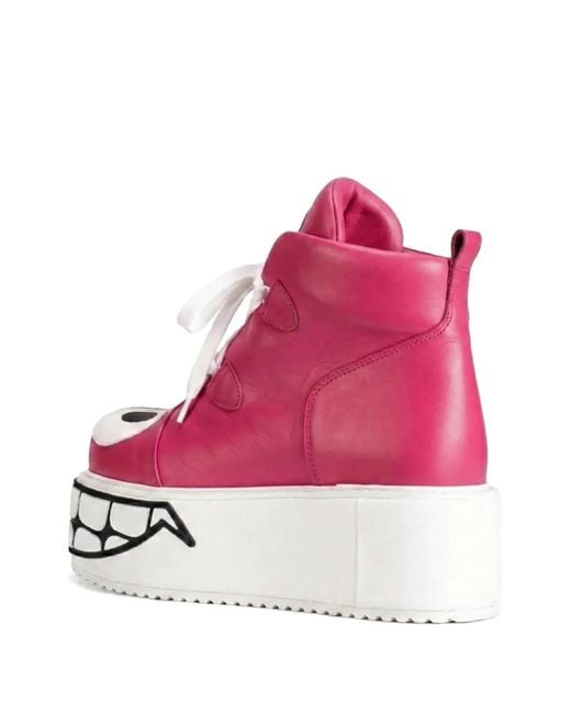Swear Pink Smiley Leather Boots