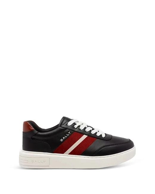 Bally White Ribbon Leather Sneakers