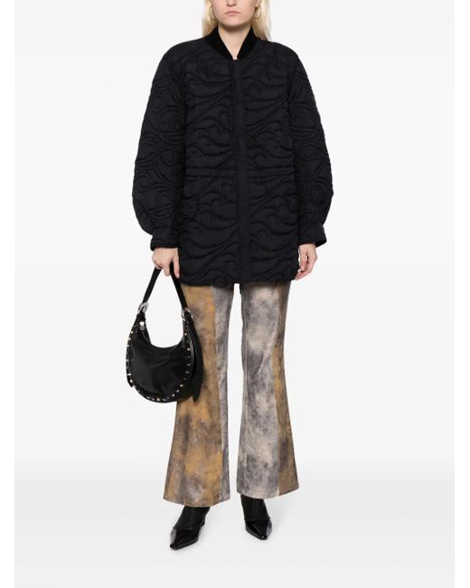 JNBY Black Drawstring-Waist Quilted Jacket