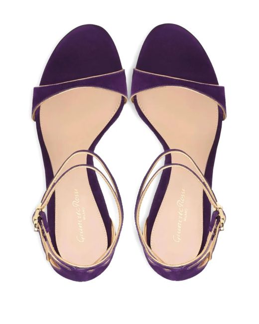 Sandali Victorine Con Doppia Fibbia 115Mm di Gianvito Rossi in Purple