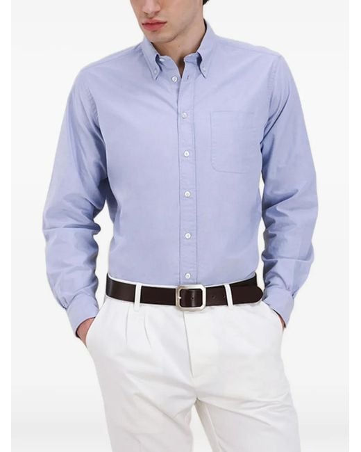 Fortela Blue King Buttoned Oxford Shirt for men