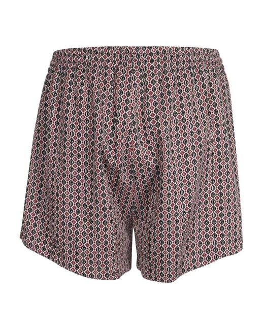 Gcds Purple Geometric-Pattern Drawstring Shorts for men