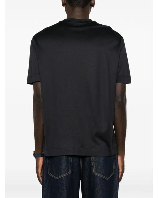 Emporio Armani Black Logo-Print Short-Sleeve T-Shirt for men