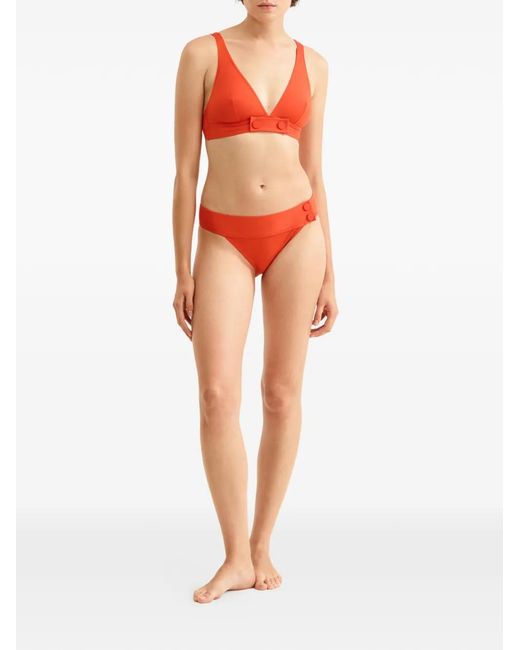 Eres Red V-Neck Bikini Top