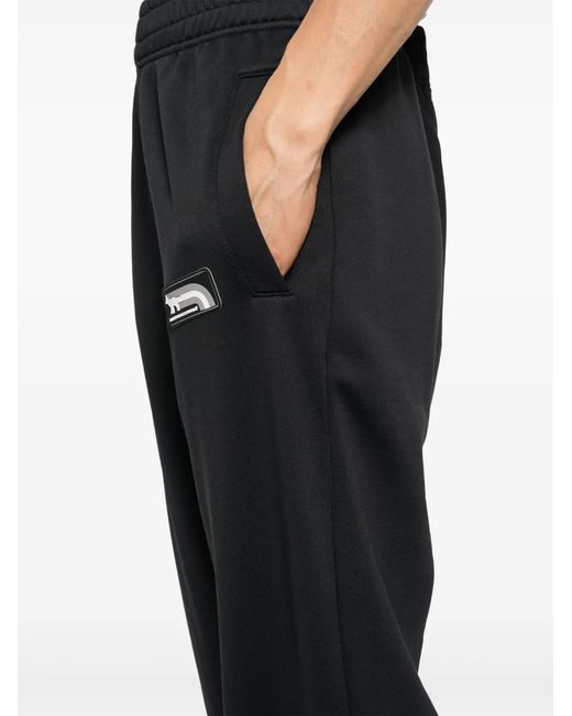 Maison Kitsuné Black Flash Fox Patch Sweatpants for men