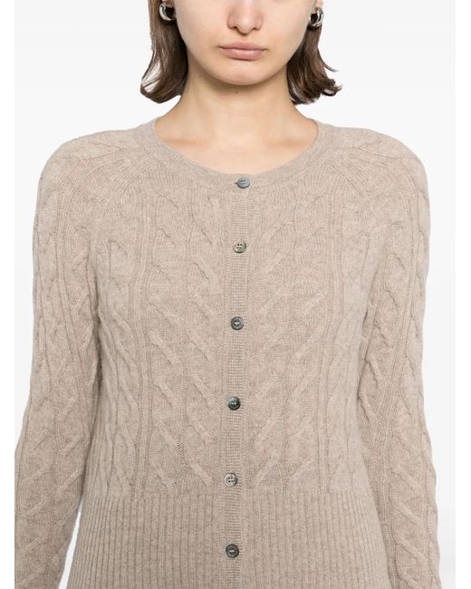 N.Peal Cashmere Natural Myla Cable Cardigan