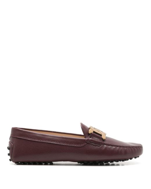 Tod's Brown Kate Gommino Leather Loafers