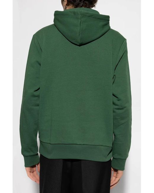 Lacoste Green Embroidered Fleece Hoodie for men