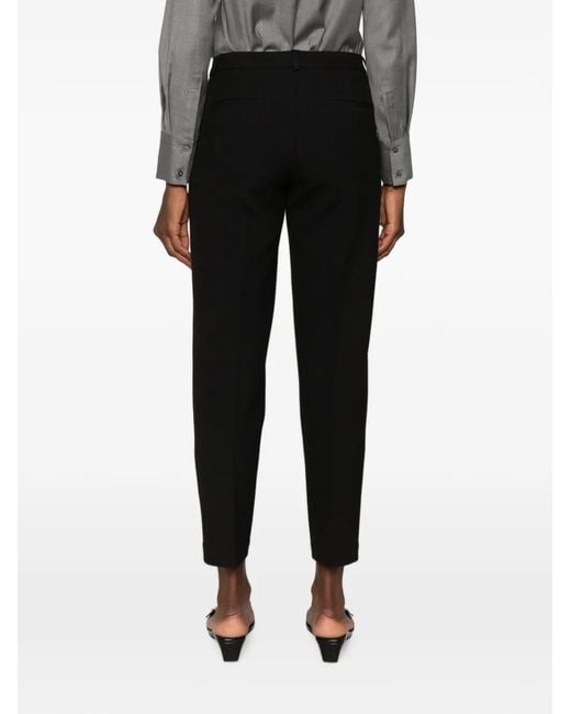 Peserico Black Belt-Loops Tailored Trousers