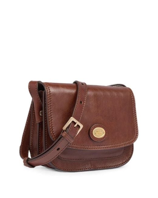 The Bridge Brown Compartmented Leather Cross Body Bag