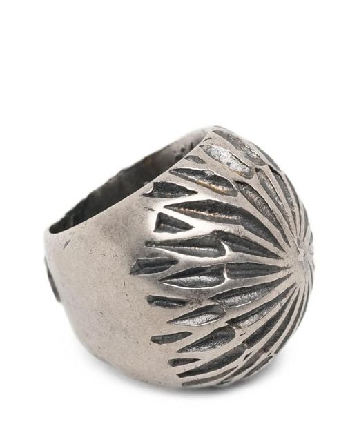 Goti Gray Textured-Finish Ring for men