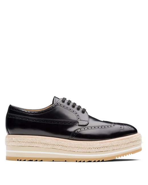 prada black platform shoes