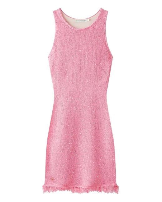 Asta Resort Pink Natalia Fring-Hem Mini Dress